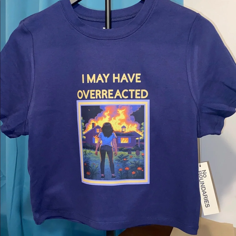 I MAY HAVE OVERREACTED crop tee - Picture 1 of 6